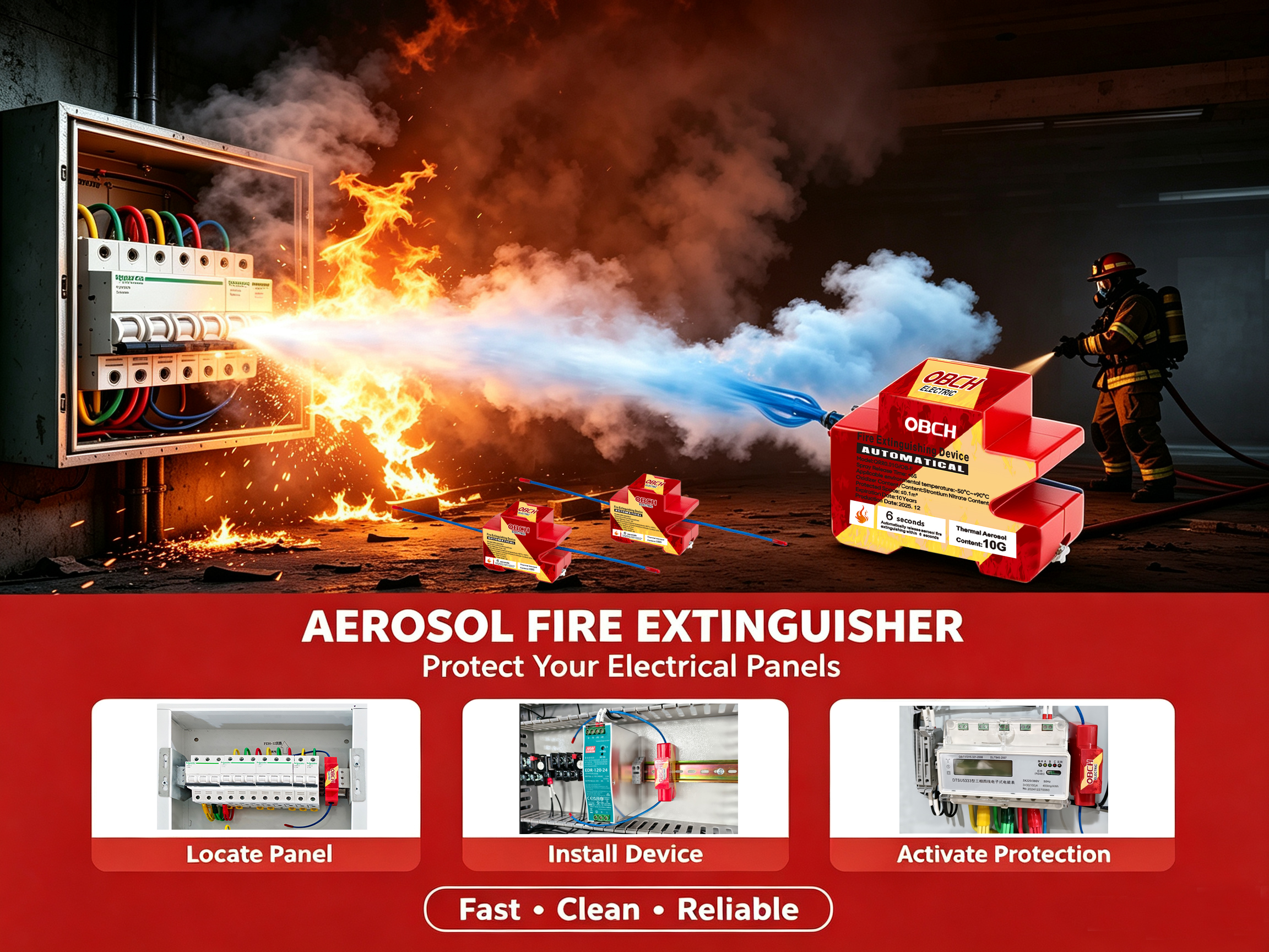 Aerosol fire extinguisher